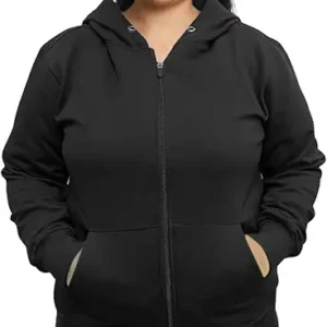 Women's Plus Size Fleece Zipper Hoodie Jacket