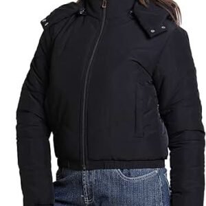 Short Regular Fit Puffer Jacket for Gen Z - Fashionable Hooded